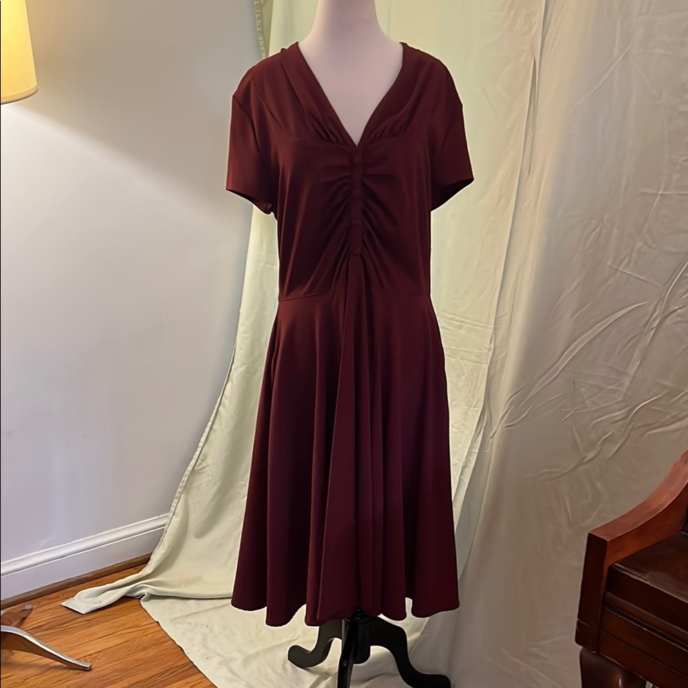 Hell Bunny Red V-Neck Wrap Sundress Midi